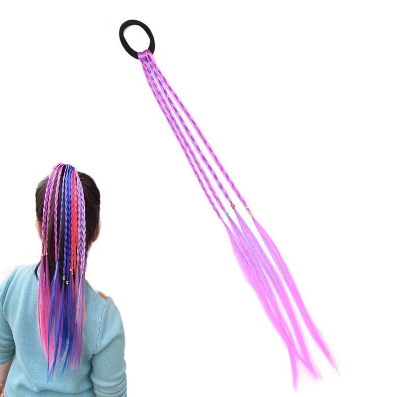 Colorful towel loop wig rope princess gradient braided ponytail hair accessory fashion children's girl